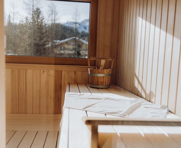Sauna in der Premium Suite Adler im Familienhotel Hinteregger